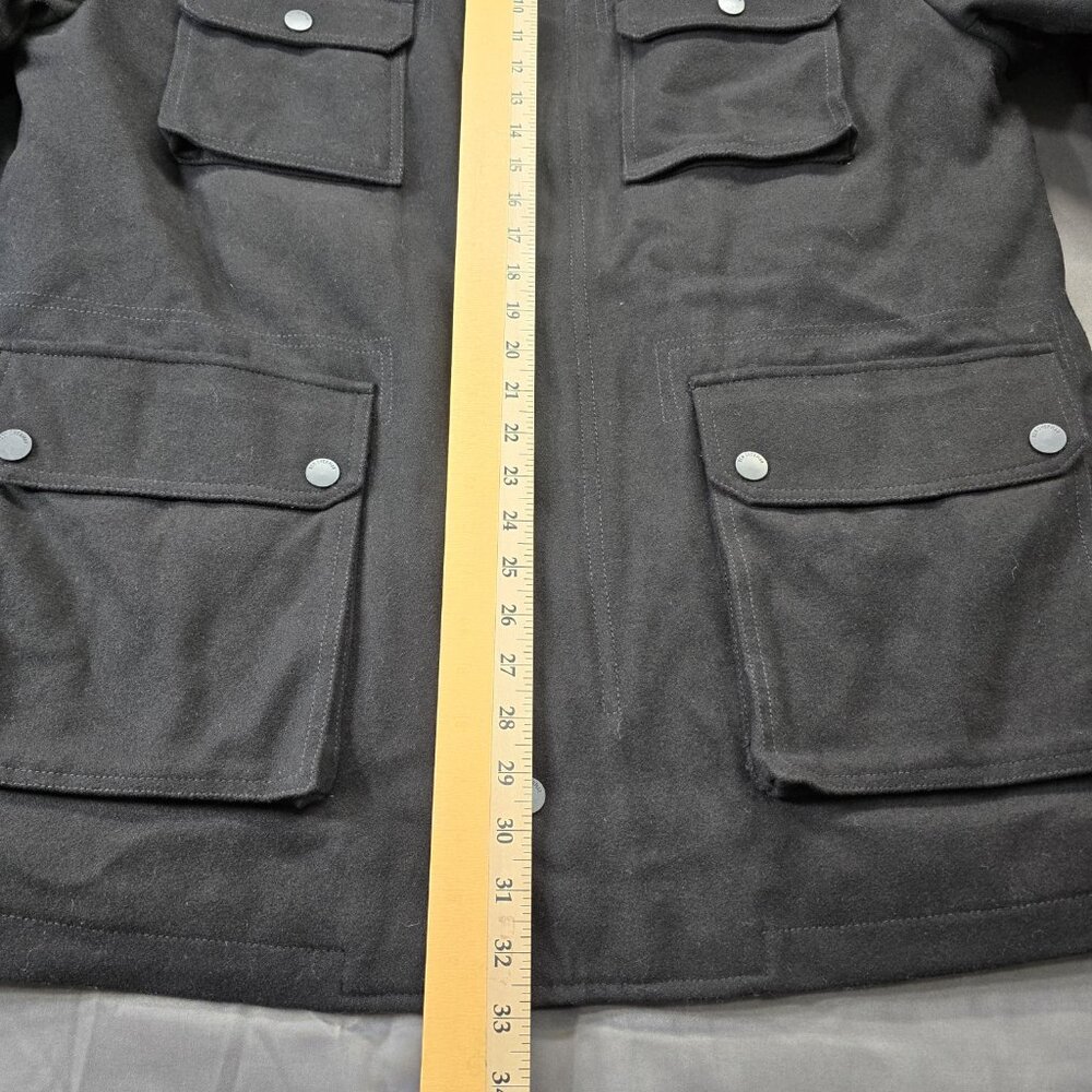 Ben Sherman Wool Blend Black Military Utility Jacket - Men XXL Quilted Lining - Picture 7 of 12